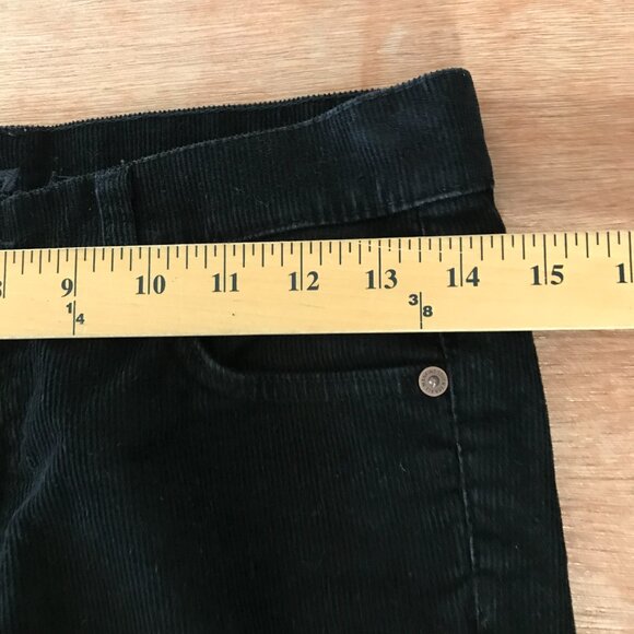7 for All Mankind Flare Jeans Women 27 Black Low Rise Corduroy Hippie Preppy - Picture 10 of 13